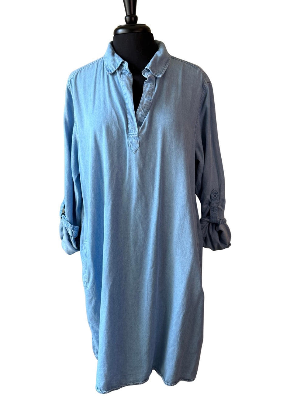 COMO VINTAGE Light Blue Chambray Dress Size XL